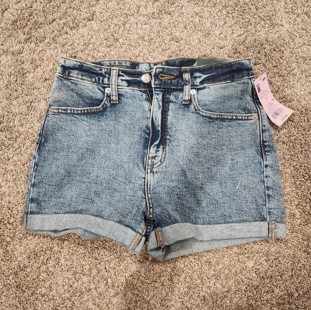 Wild Fable Blue Jean Shorts High-Waisted Frayed Hem